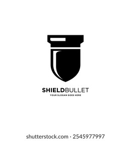 Vector de Plantilla de diseño de logotipo de bala y escudo