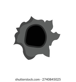 Bullet shot hole vector illustration, bullet hole clip art, bullet hole crack effect vector image, isolated on white background