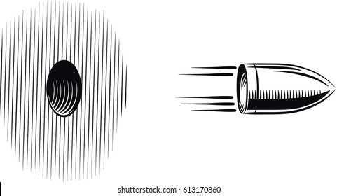 Bullet Shot Which Goes Out From A Hole.