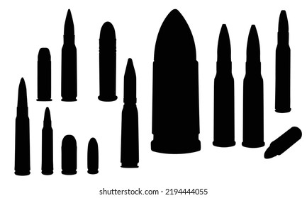 Bullet Silhouette Various Art Vector Illustration Stock Vector (royalty 