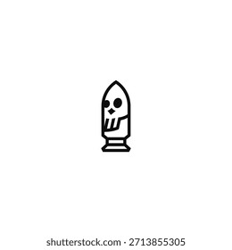 Concepto de diseño de logotipo de bala y cráneo.