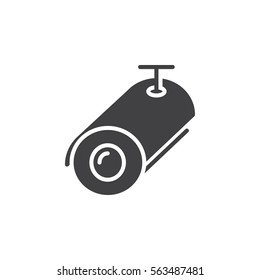 Bullet surveillance camera icon vector, filled flat sign, solid pictogram isolated on white. Symbol, logo illustration