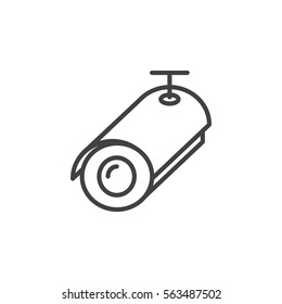Bullet surveillance camera line icon, outline vector sign, linear pictogram isolated on white. Symbol, logo illustration