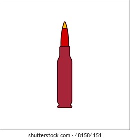 Bullet symbol sign flat icon on background