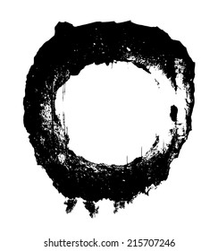 Bullet or tank shell explosion hole on the wall. Vector illustration.