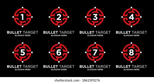 Bullet target logo template illustration Premium Vector
