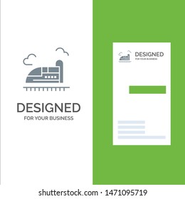 Bullet, Train, High, Speed Grey Logo Design and Business Card Template. Vector Icon Template background