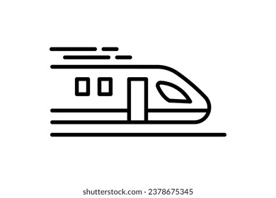 bullet train icon. icon related to speed, transportation. suitable for web site, app, user interfaces, printable etc. Line icon style. Simple vector design editable