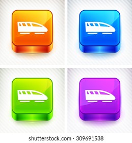 Bullet Train on Color Square Buttons