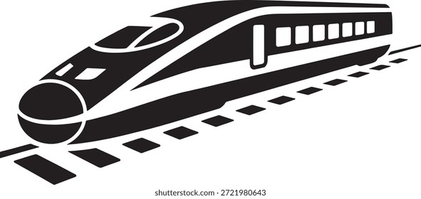 trem bala na via férrea em movimento rápido
