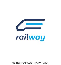 bullet train railway speed vector logo design