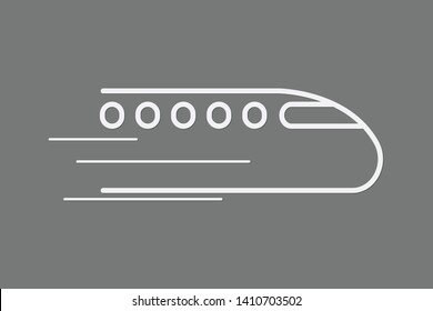 Bullet train running fast icon using smooth lines on dark background vector illustration to mean fast delivery system