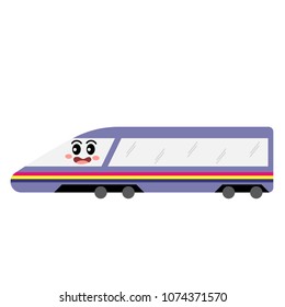 Bullet Train Transportation Cartoon Character Perspective: vector de