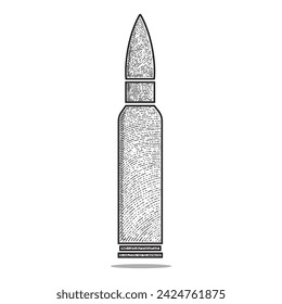 Bullet Vektor Gravur Stil Handgezeichnet Schwarz und Weiß
