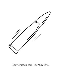 Bullet Vektorsymbol im Doodle-Stil. Symbol in einfachem Design. Cartoon-Objekt, handgezeichnet einzeln auf weißem Hintergrund.