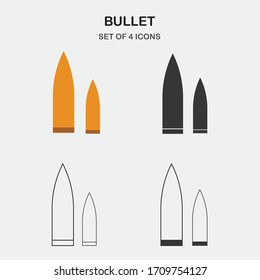 Icono de vector bala arma militar