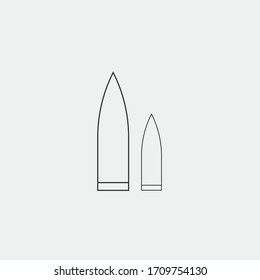 Icono de vector bala arma militar