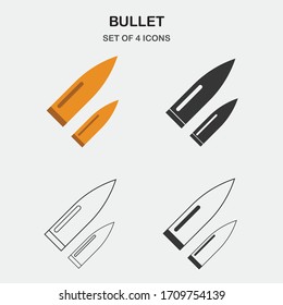 Icono de vector bala arma militar