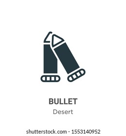 Bullet vector icon on white background. Flat vector bullet icon symbol sign from modern wild west collection for mobile concept and web apps design.