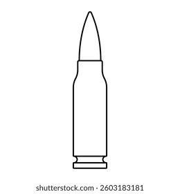 Bullet vector illustration. Black line art isolated on white background.