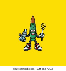 viñeta vectorial de tabaquismo articulación de retención de maleza nug caricatura