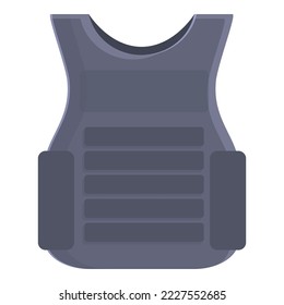 Vector de caricatura de icono de chalet. Prueba policial. Arma kevlar