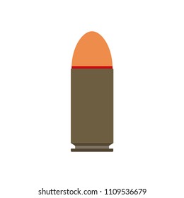Bullet weapon vector danger ammunition army. Ammo symbol closeup art. Sign steel hole gun template. Flat shot isolated crack technology war icon. Military simple illustration violence. 