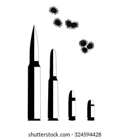 Bullet. Weapons Isolated on White Background. Vector Illustration. EPS10