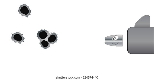 Bullet. Weapons Isolated on White Background. Vector Illustration. EPS10