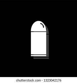 bullet. White flat simple icon with shadow