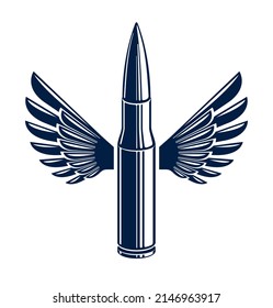 Viñeta con el logotipo vectorial de las alas o el emblema aislado en el símbolo blanco del estilo vintage del cartucho alado.