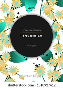 Bullet wood flower Card, Vector illustration design element