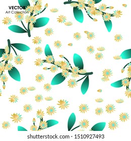Bullet wood flower seamless pattern, Vector illustration design element