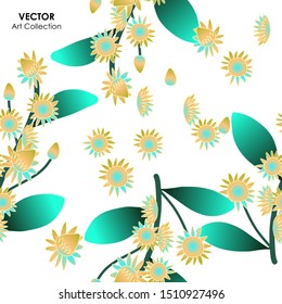 Bullet wood flower seamless pattern, Vector illustration design element