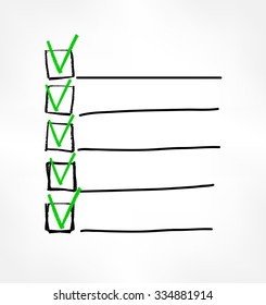 Bulleted list is hand-written. Vector illustration. 10 eps. blank business strategy concept infographic diagram bullet point list illustration 