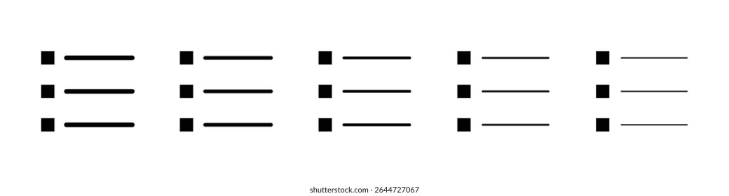 Bulleted list icon flat illustration set logo