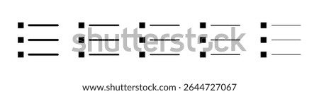 Bulleted list icon flat illustration set logo