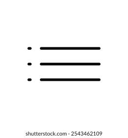 Bulleted list icon Outline vector for web ui