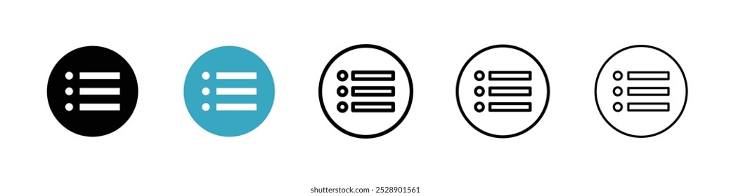 Conjunto de Ilustraciones vectoriales de iconos de lista con viñetas
