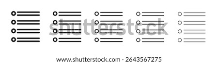 Bulleted list icon vector outline set illustration sign