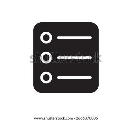 Bulleted list icons set. filled and line illustration. bullet list glyph icon
