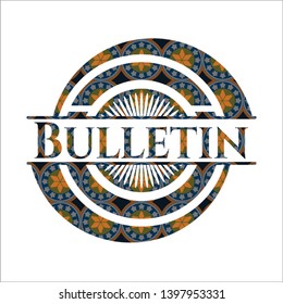 Bulletin arabesque emblem background. arabic decoration.