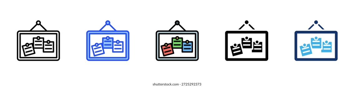 Bulletin Board Icon Collection With Multiple Styles