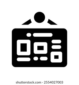 bulletin board icon. vector glyph icon for your website, mobile, presentation, and logo design.