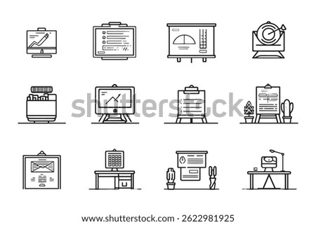 Bulletin board minimal office icon art