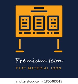Bulletin Board Premium-Material i ux einzelne Vektorsymbol in marinblau und orange Farben