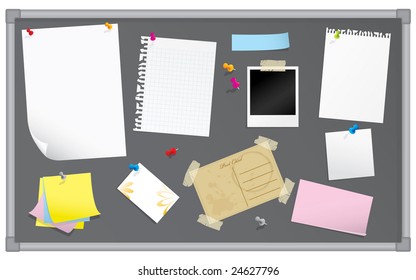 Bulletin board with stationery