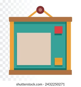 Ilustración del vector del tablón de anuncios en fondo transparente