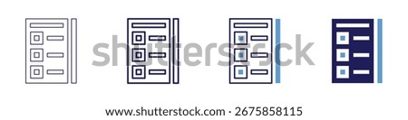 Bulletin icon in 4 different styles. Thin Line, Line, Bold Line, Duotone. Duotone style. Editable stroke.