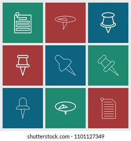 Bulletin icon. collection of 9 bulletin outline icons such as pin. editable bulletin icons for web and mobile.